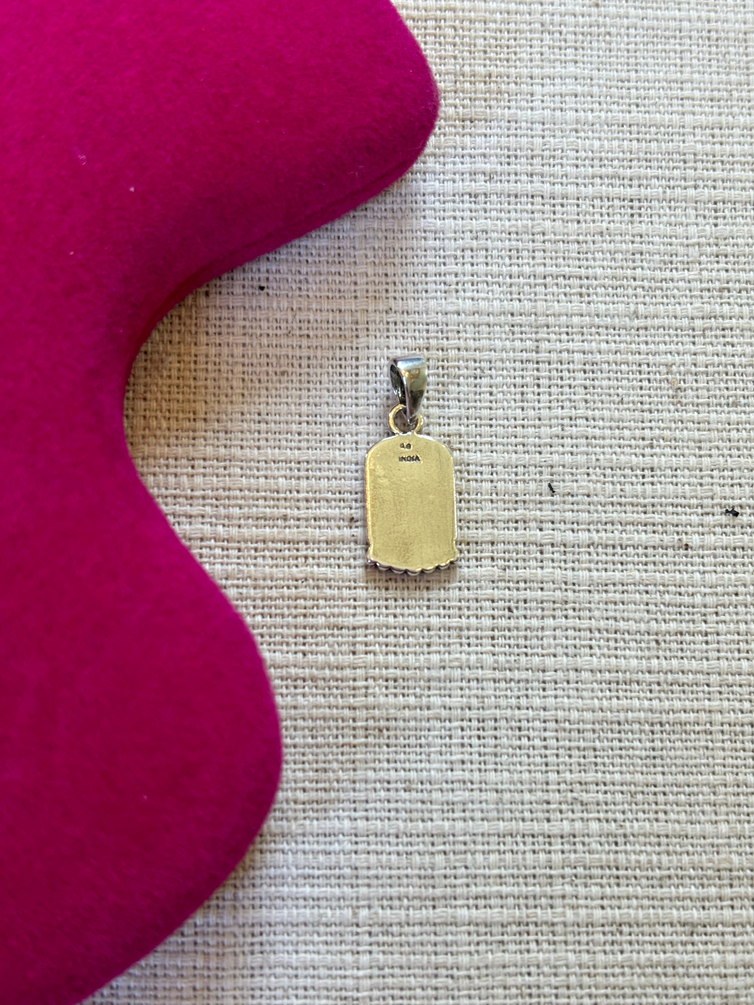 Sterling Silver Antiqued Good Luck Charm Pendant