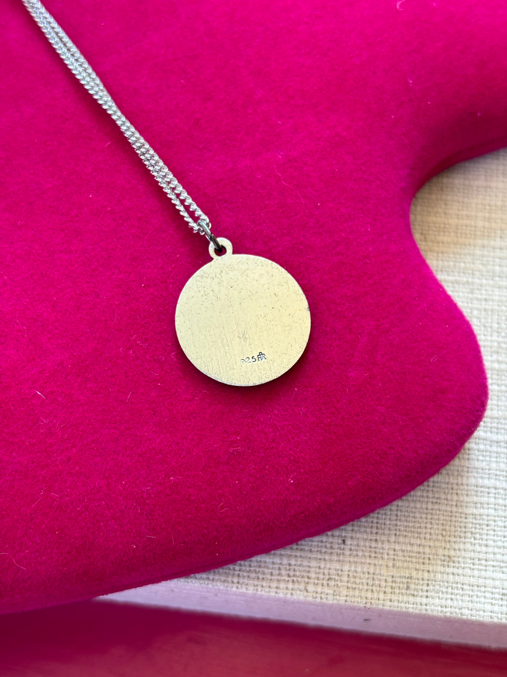 Sterling Silver 18 mm Round St. Luke Medal 18" Necklace