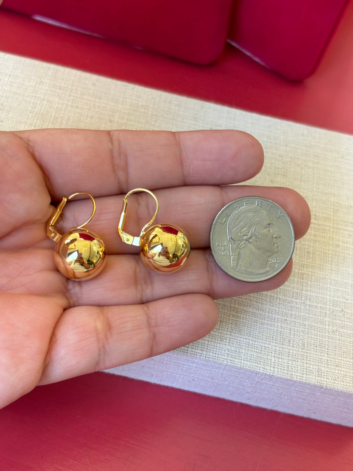 Gold Plated Ball Earrings