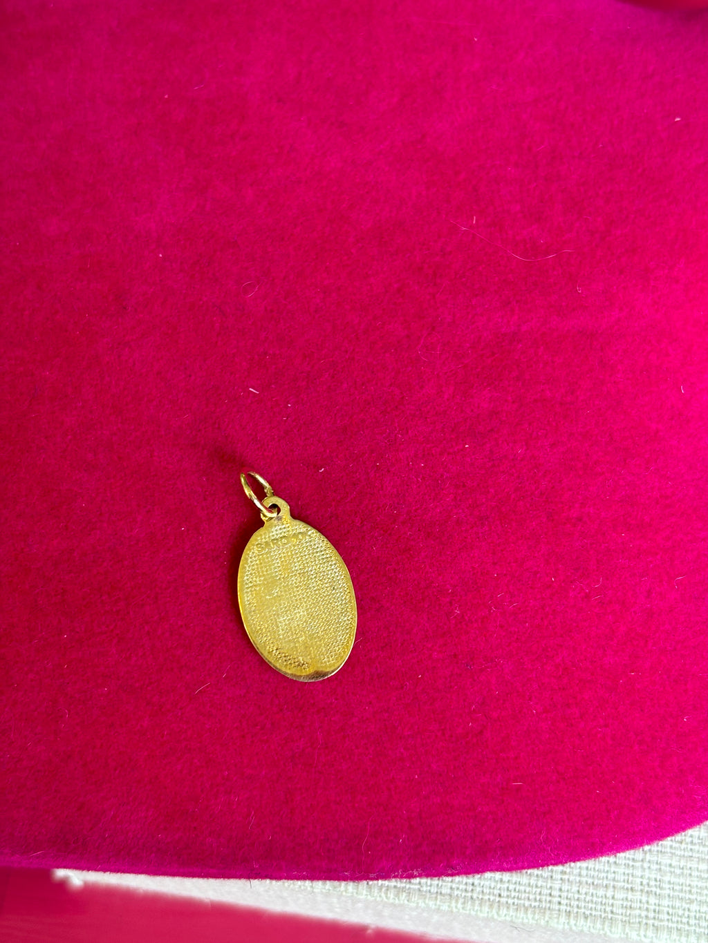 10k Solid Satin Polished Oval St. Christopher Pendant