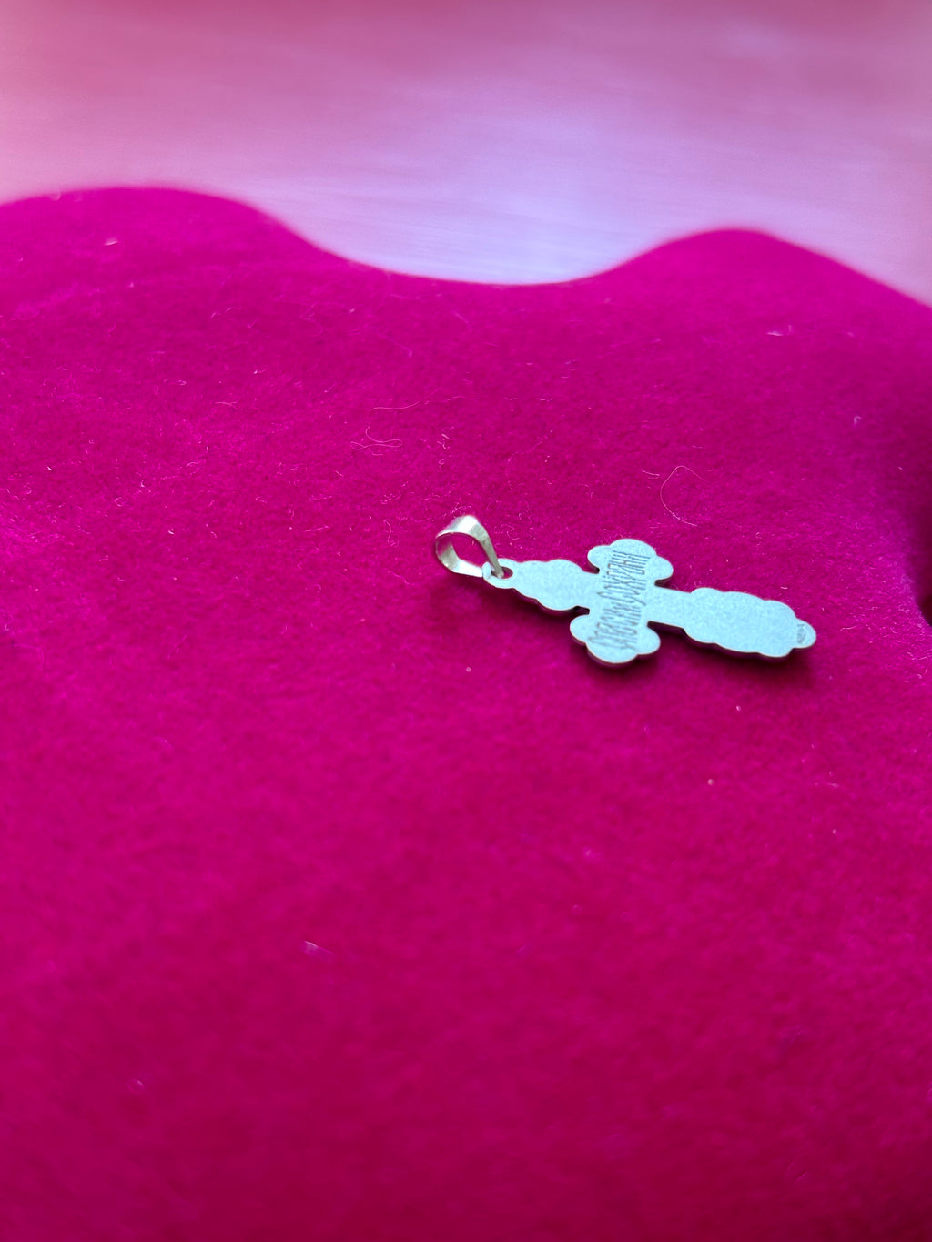Sterling Silver Orthodox Cross Pendant with Black Inlay without Packaging
