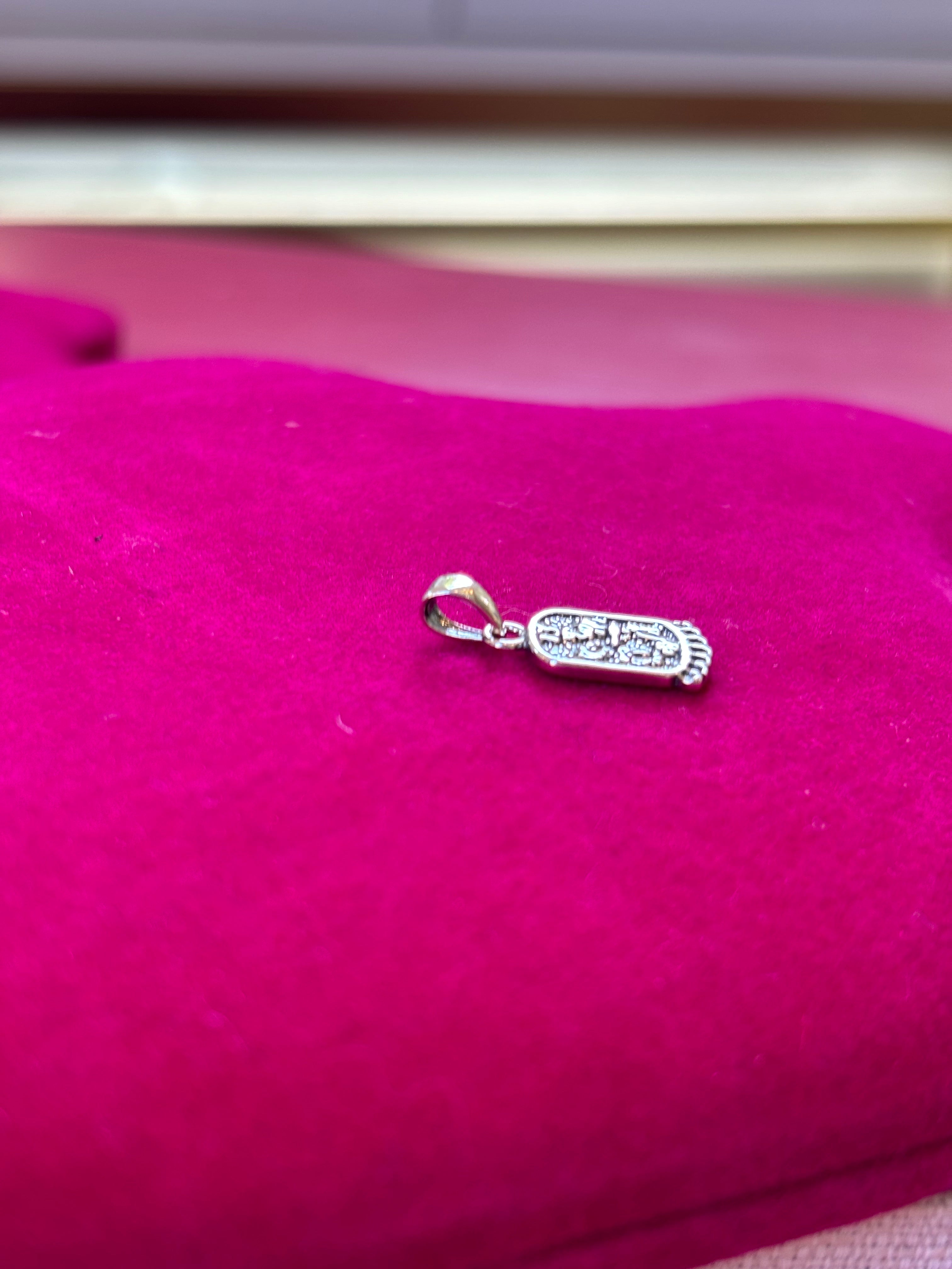 Sterling Silver Antiqued Good Luck Charm Pendant