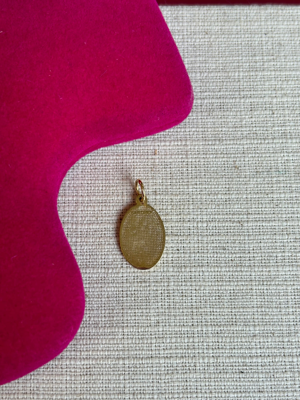 10k Solid Satin Polished Oval St. Christopher Pendant