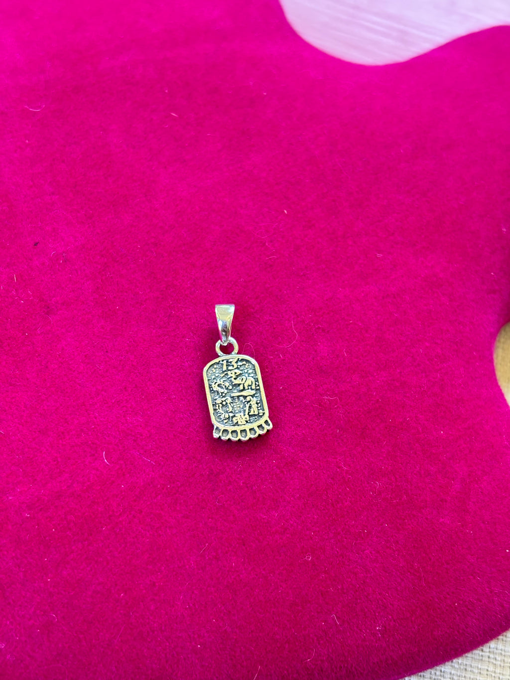Sterling Silver Antiqued Good Luck Charm Pendant