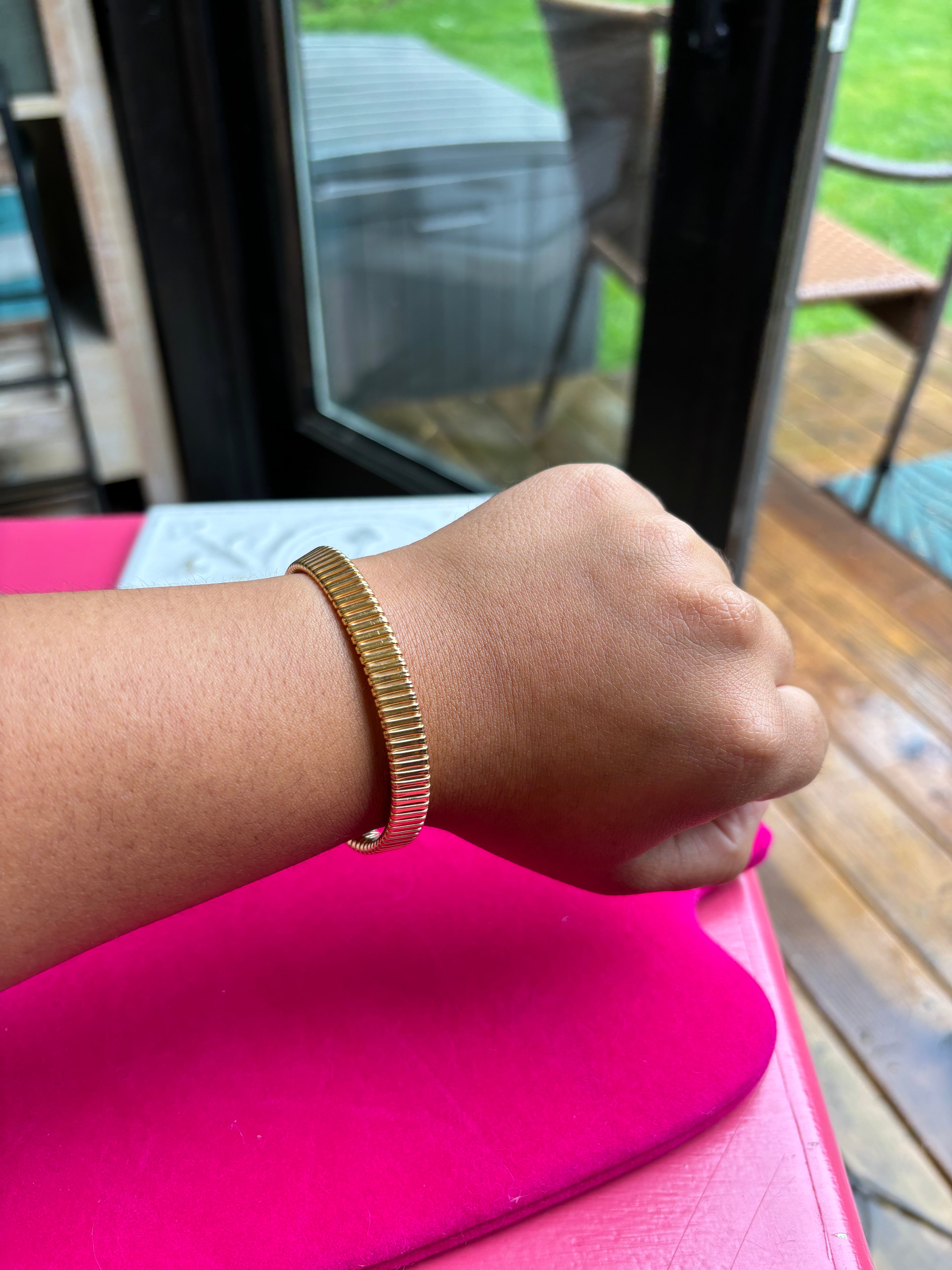18K Yellow Gold-Plated Sterling Silver Tubogas Bracelet