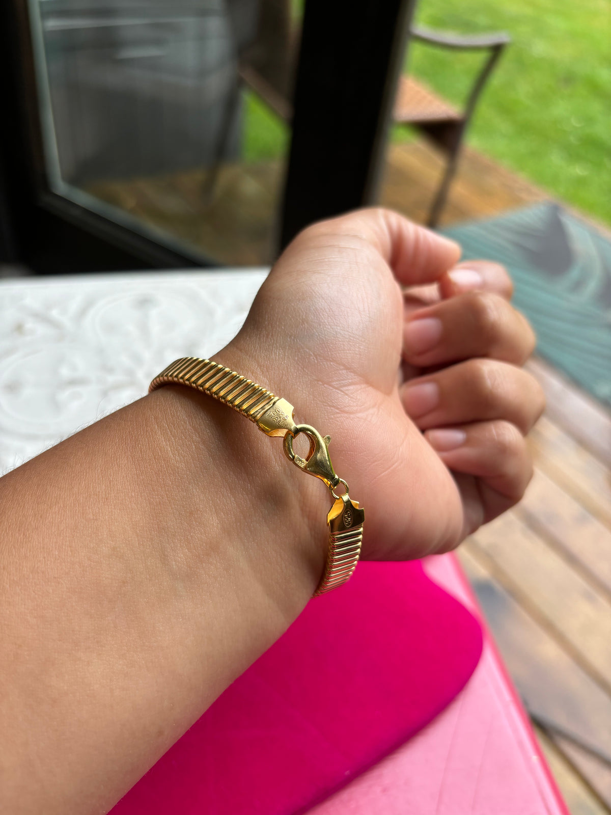 18K Yellow Gold-Plated Sterling Silver Tubogas Bracelet