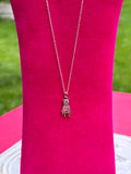 Sterling Silver Pitbull Charm Necklace