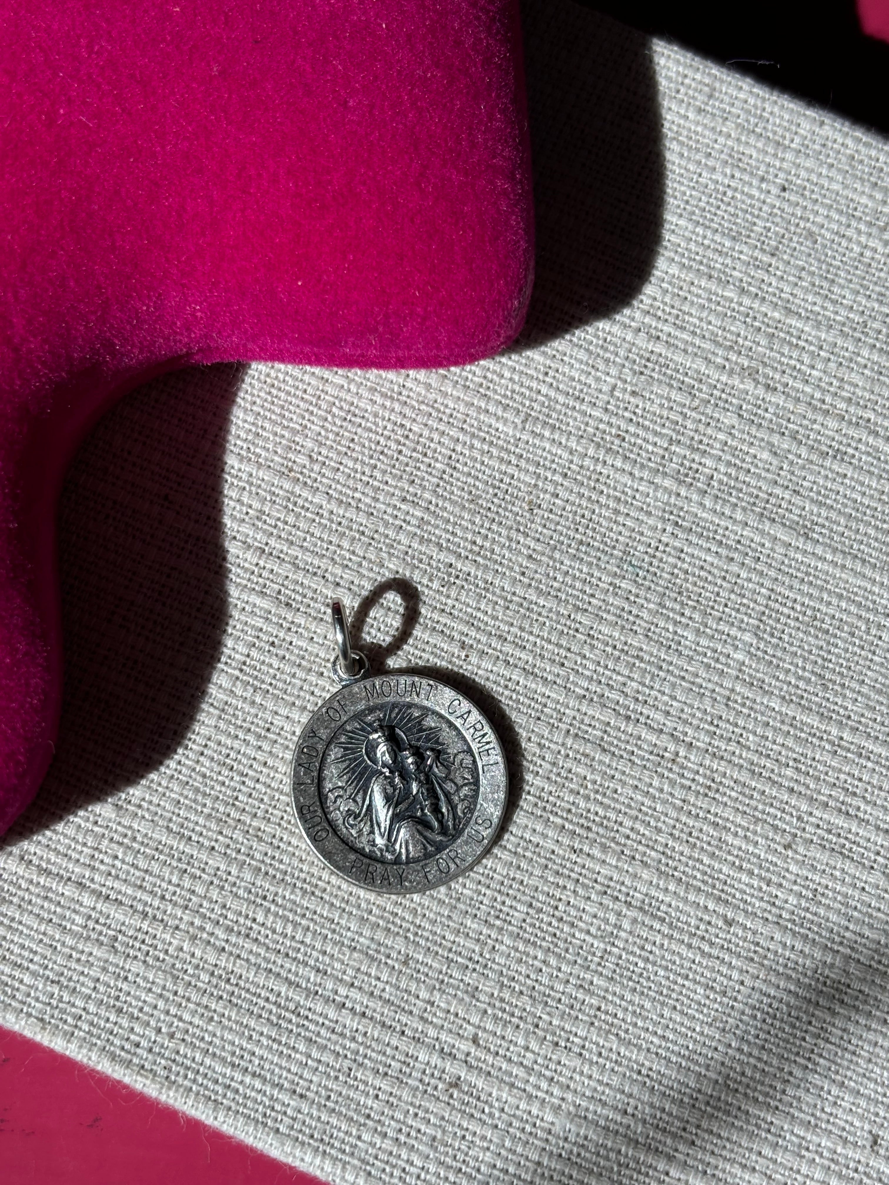 Sterling Silver Antiqued Our Lady of Mount Carmel Medal