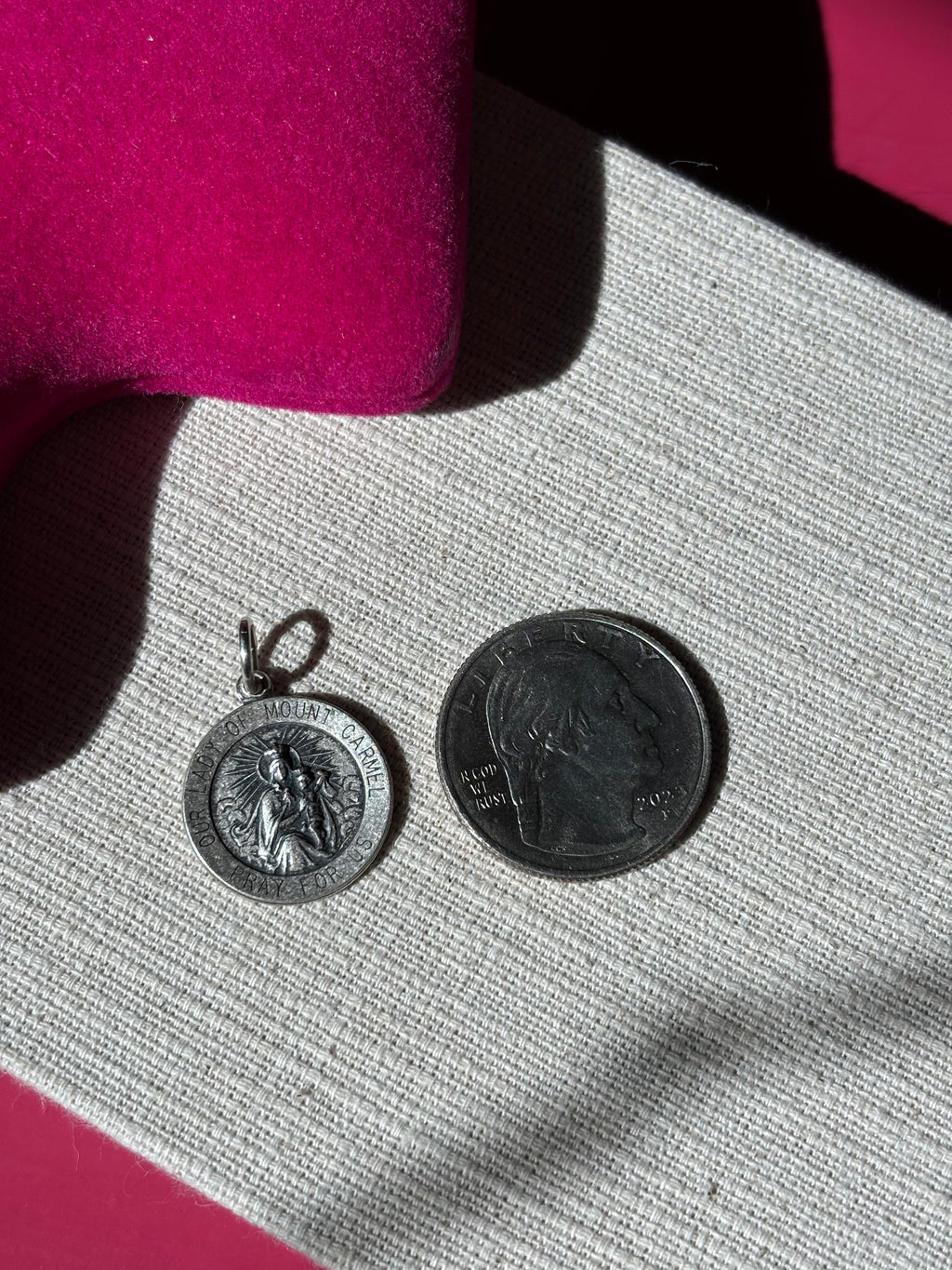 Sterling Silver Antiqued Our Lady of Mount Carmel Medal