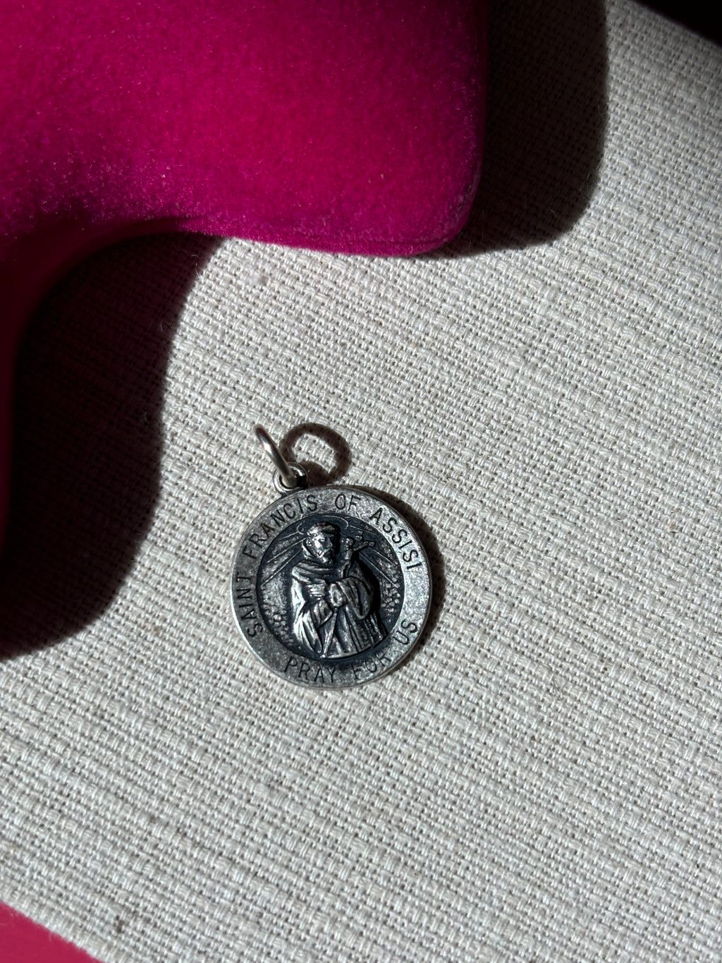 Sterling Silver 22 mm Round St. Francis of Assisi Medal