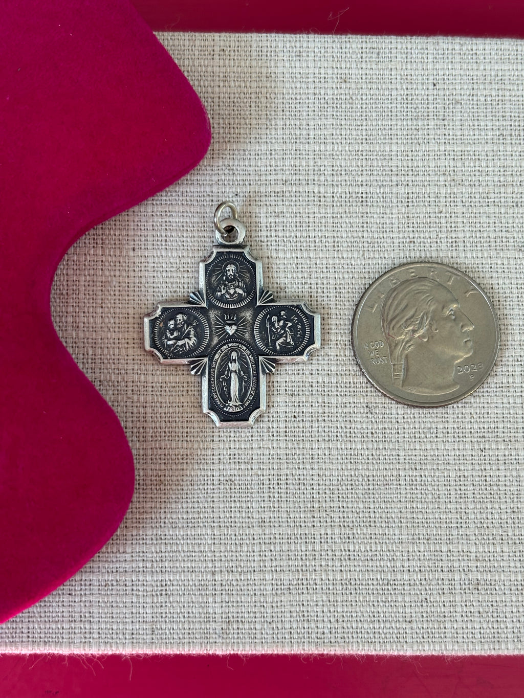 Sterling Silver 25x24 mm Four-Way Cross Medal