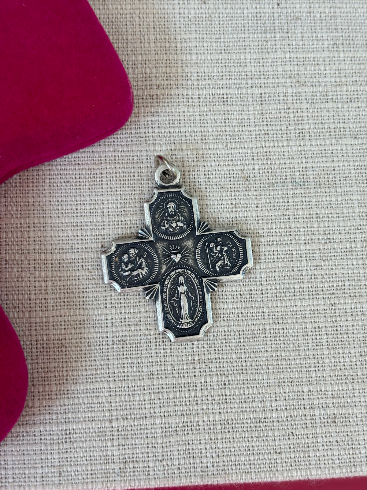 Sterling Silver 25x24 mm Four-Way Cross Medal