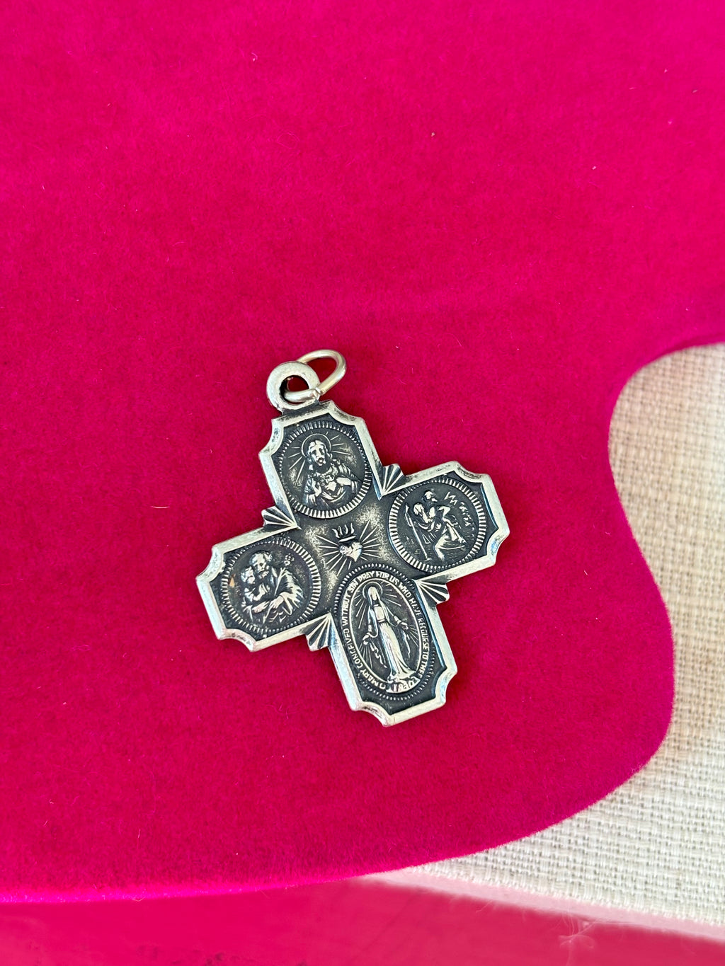 Sterling Silver 25x24 mm Four-Way Cross Medal