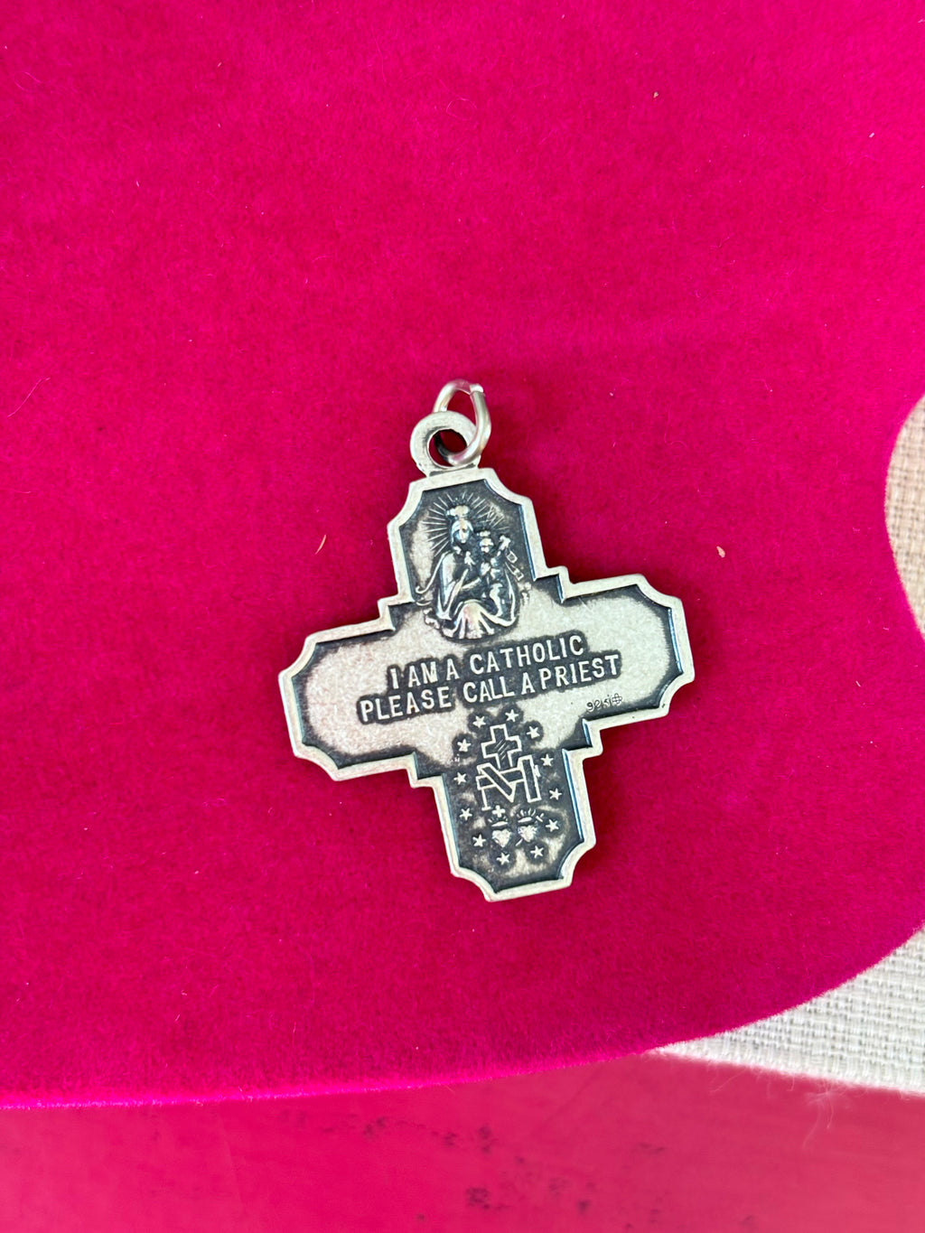 Sterling Silver 25x24 mm Four-Way Cross Medal