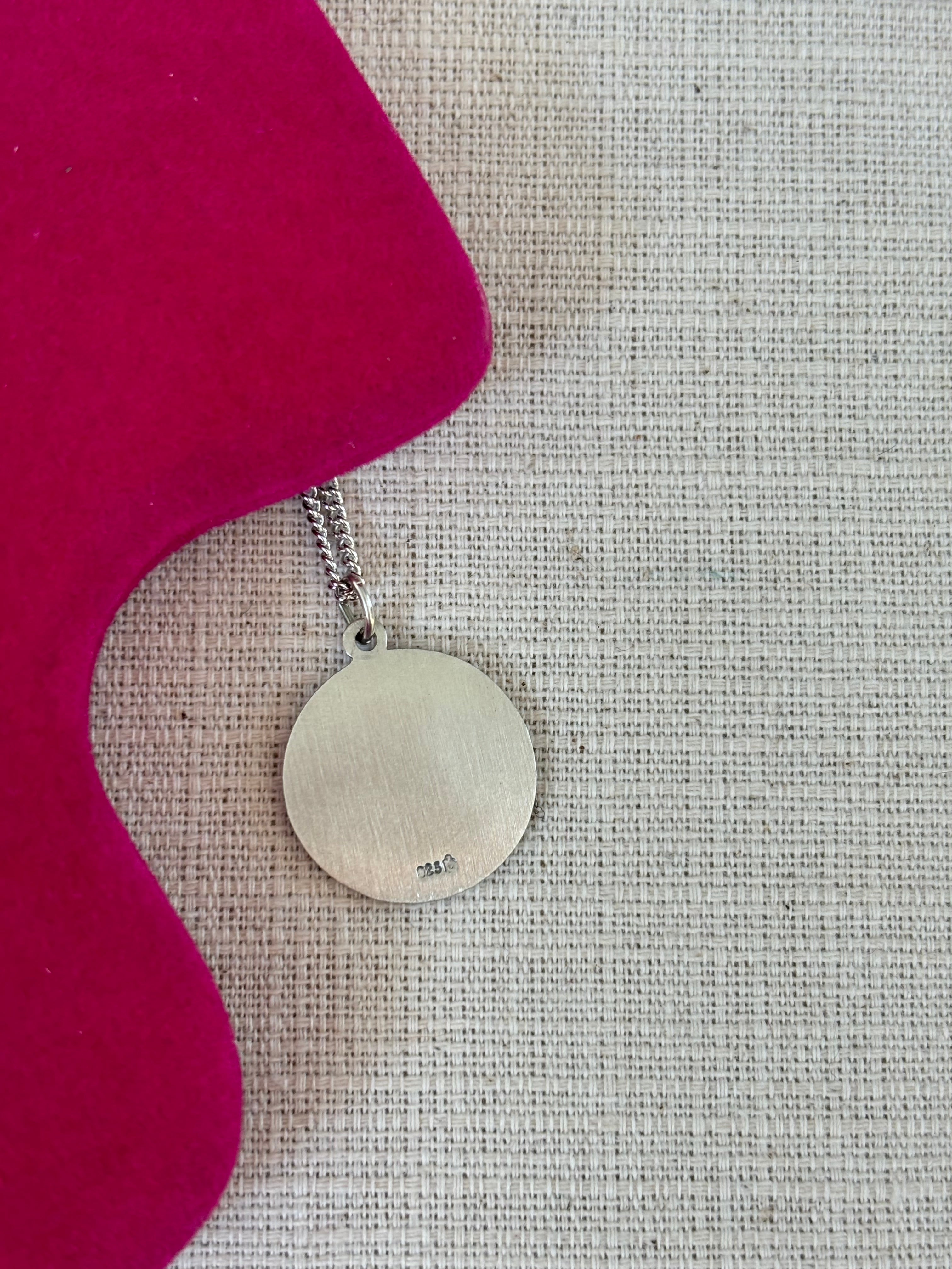 Sterling Silver 18 mm Round St. Theresa 18" Necklace