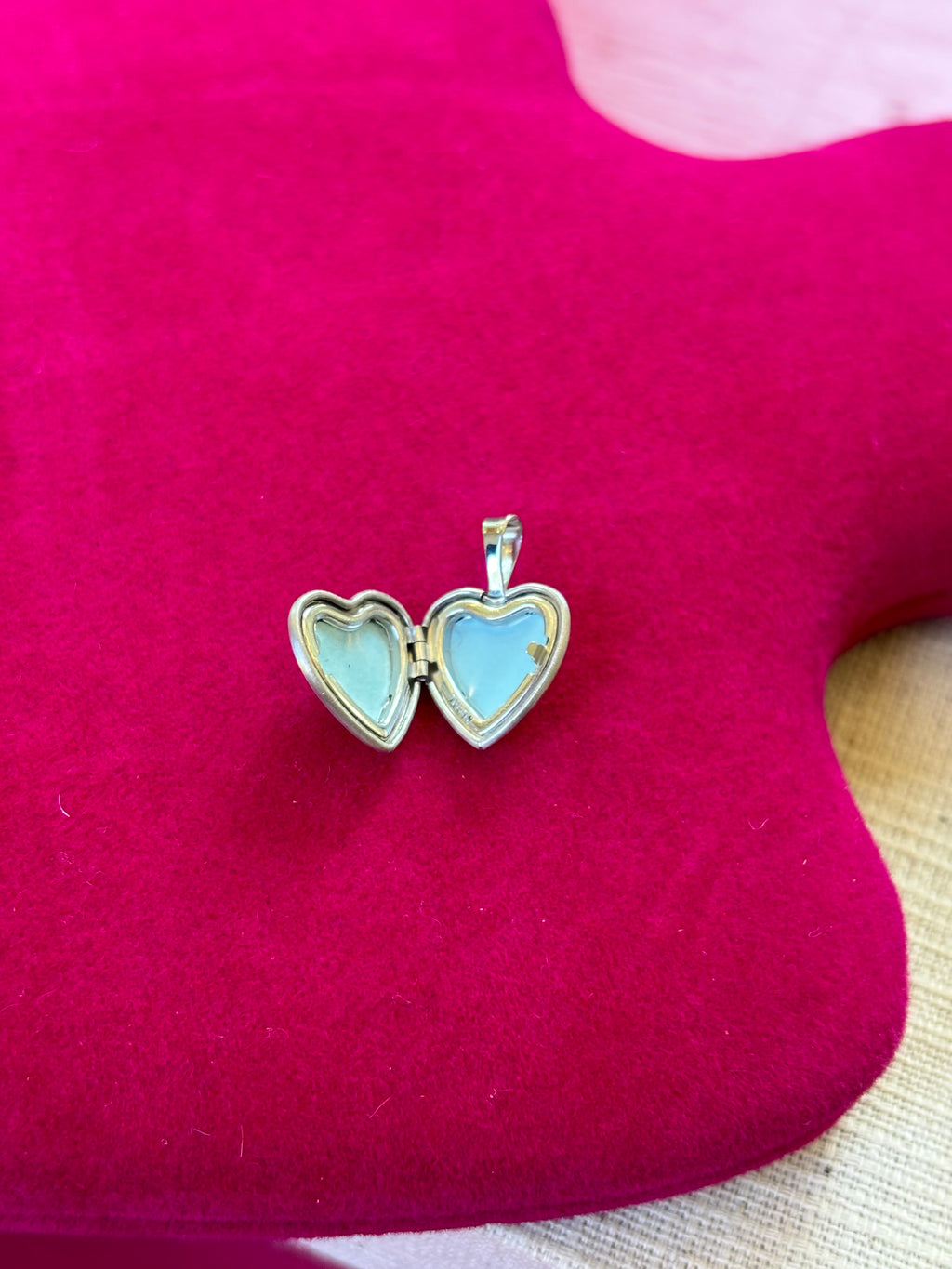 Sterling Silver Rhodium and Gold-plated and Diamond Angel 12mm Heart Locket