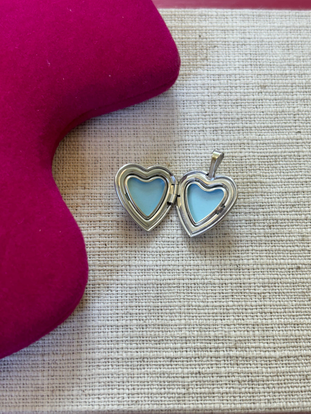Sterling Silver 16mm Green Enamel Clover Heart Locket