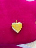 Sterling Silver Gold-plated Clover and Cross Heart Locket