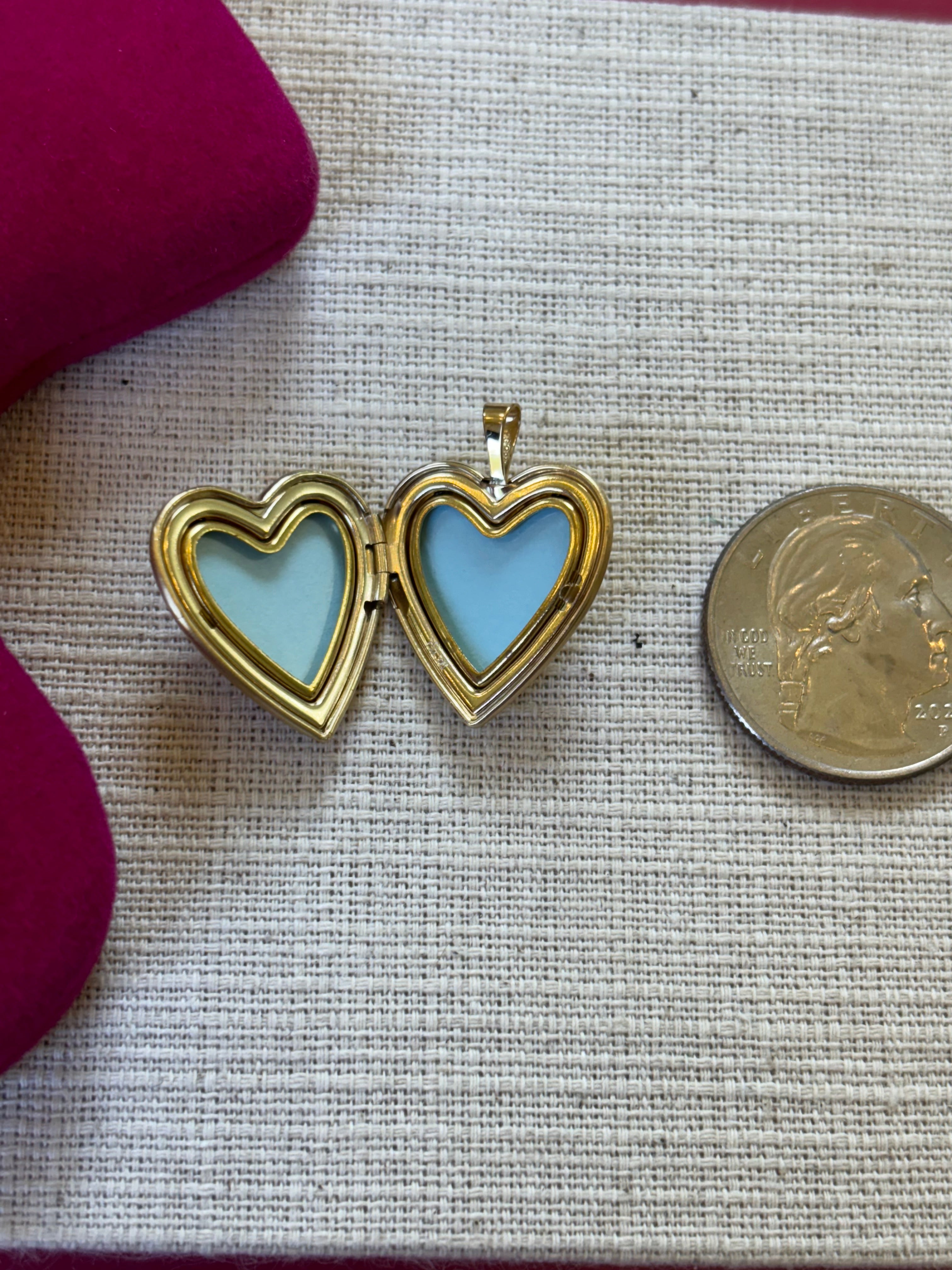 Sterling Silver Gold-plated Clover and Cross Heart Locket