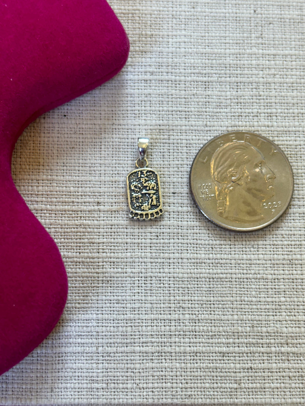 Sterling Silver Antiqued Mini Good Luck Icons Pendant
