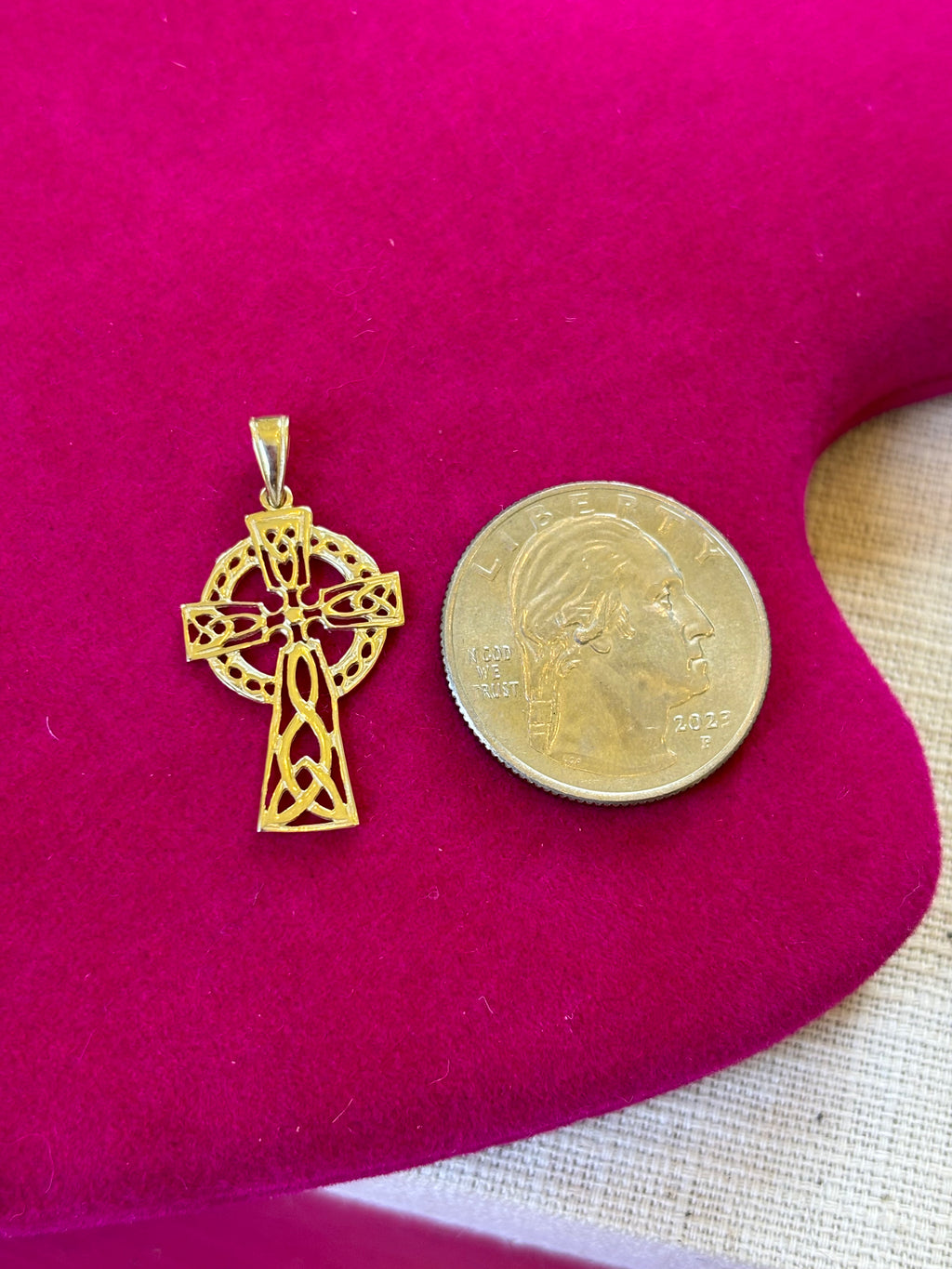 10K Polished Celtic Cross Pendant
