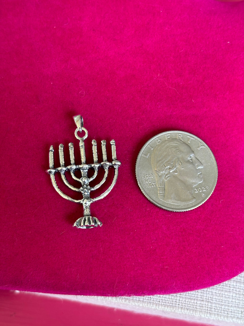 Sterling Silver Antiqued Menorah Charm