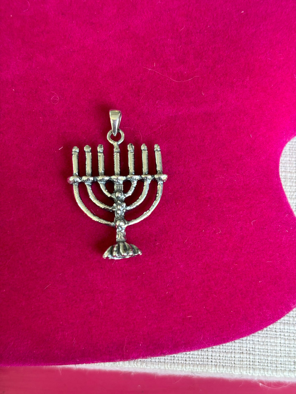 Sterling Silver Antiqued Menorah Charm