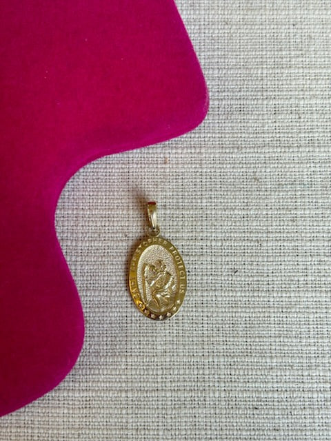 10k Oval Saint Christopher Medal Pendant