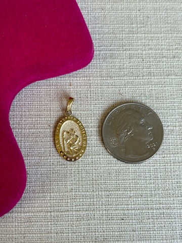10k Oval Saint Christopher Medal Pendant