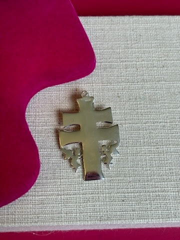 Sterling Silver Polished Large Caravaca INRI Crucifix Cross Pendant