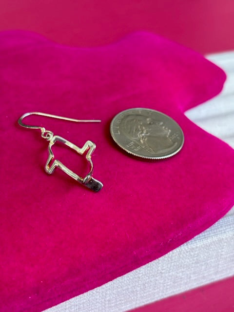 Sterling Silver Polished Cross Ichthus Dangle Earrings