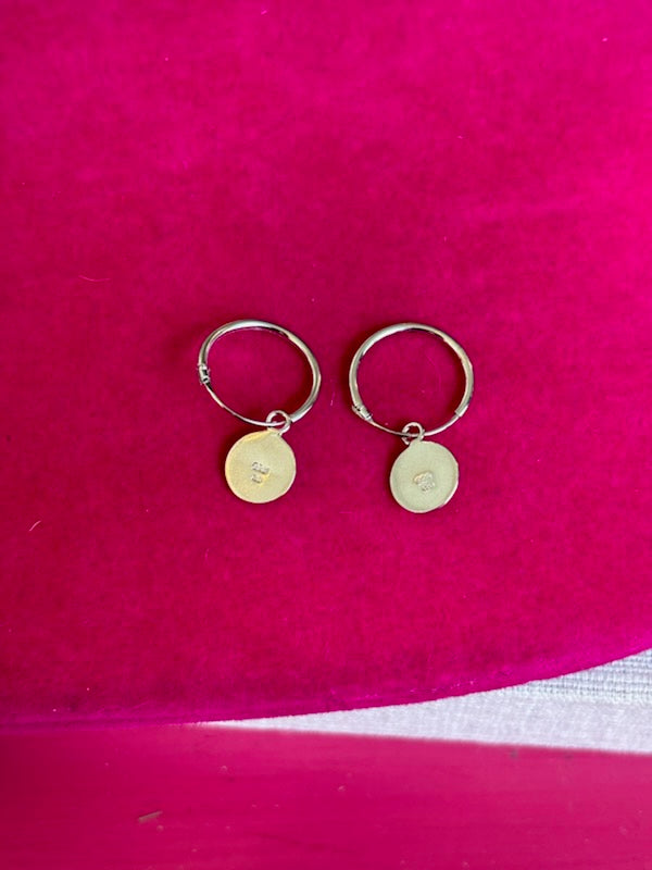 Sterling Silver Rh-plated Enamel Ladybug Dangle Eternity Hoop Earrings