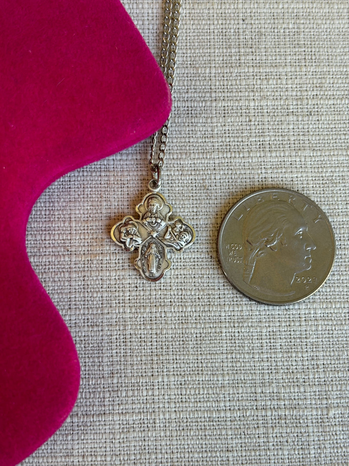 Sterling Silver 21x17.2 mm Four-Way Cross 18" Necklace