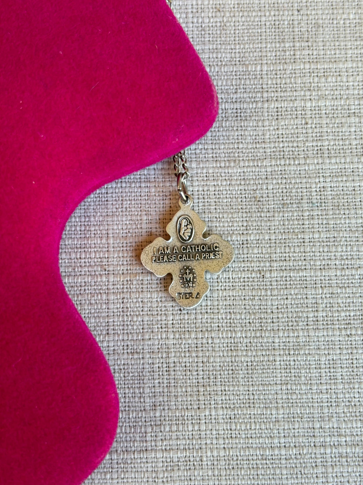 Sterling Silver 21x17.2 mm Four-Way Cross 18" Necklace