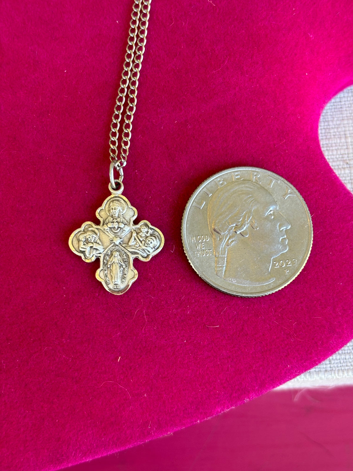 Sterling Silver 21x17.2 mm Four-Way Cross 18" Necklace