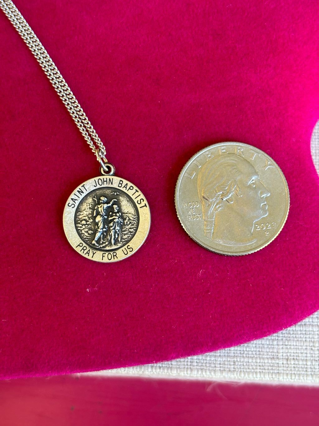 St. John the Baptist Sterling Silver Rhodium Plated 18” Necklace
