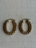 Sterling Silver and 18K Gold-plated Fusilli Coil Wrapped Oval Hoop Earrings