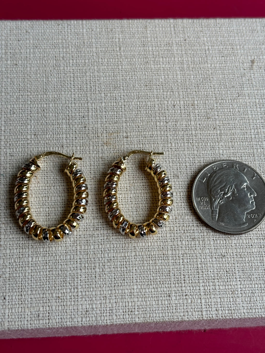 Sterling Silver and 18K Gold-plated Fusilli Coil Wrapped Oval Hoop Earrings