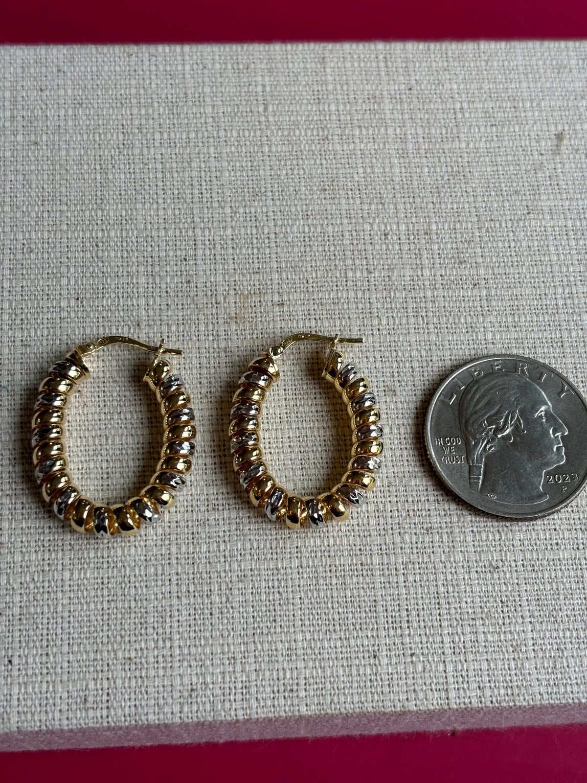 Sterling Silver and 18K Gold-plated Fusilli Coil Wrapped Oval Hoop Earrings