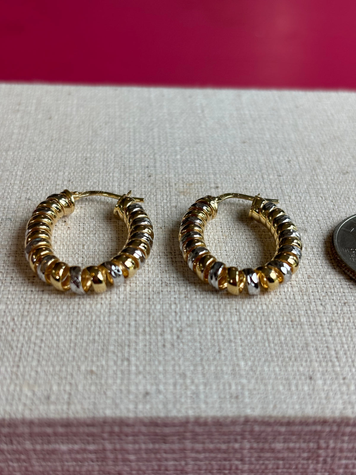 Sterling Silver and 18K Gold-plated Fusilli Coil Wrapped Oval Hoop Earrings