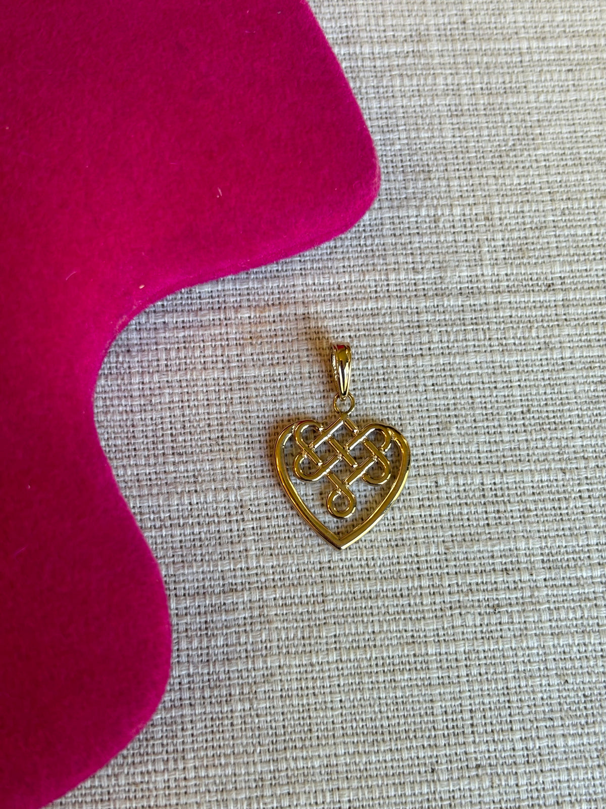 14K Small Celtic Knot Heart Love Charm