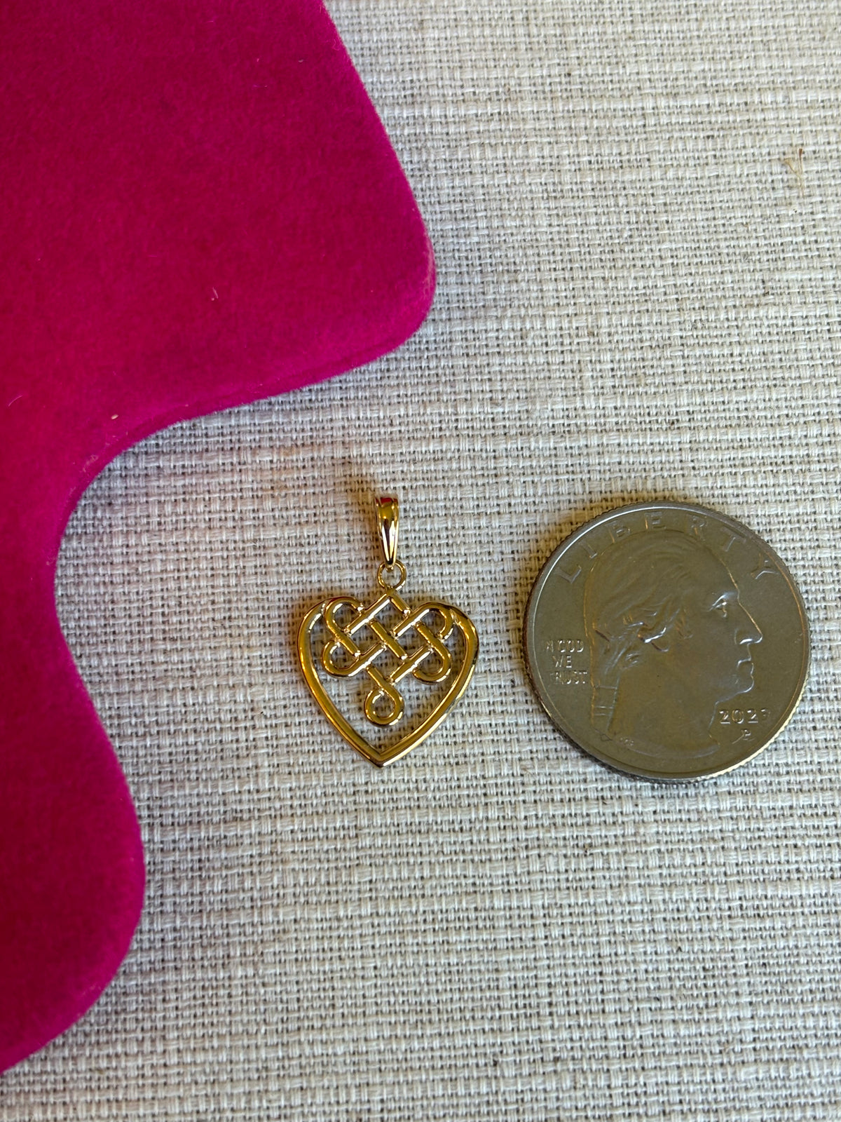 14K Small Celtic Knot Heart Love Charm