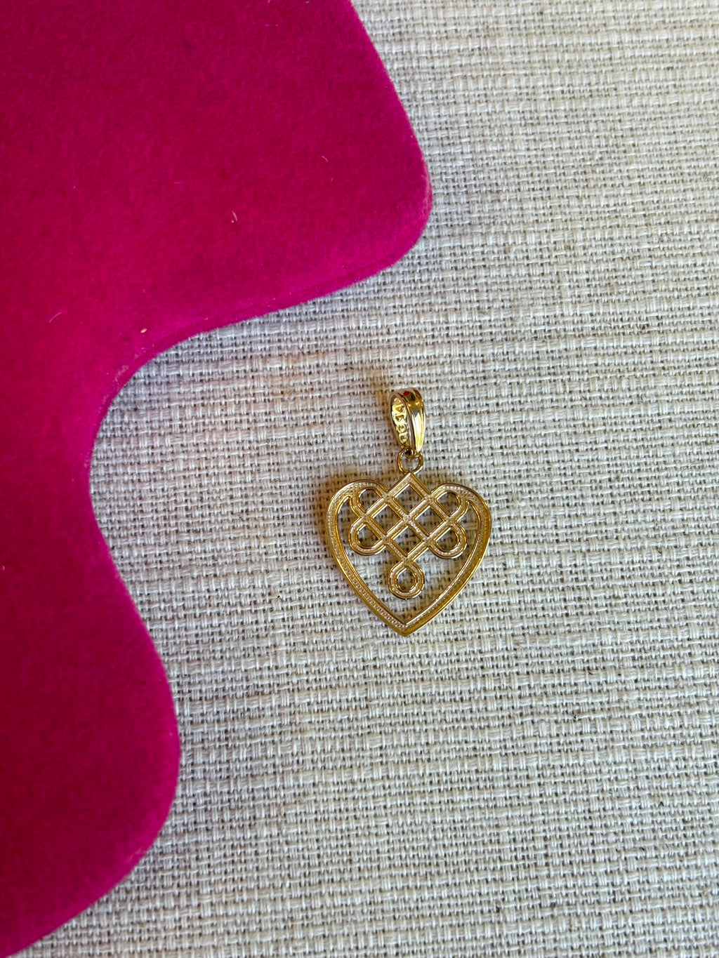 14K Small Celtic Knot Heart Love Charm