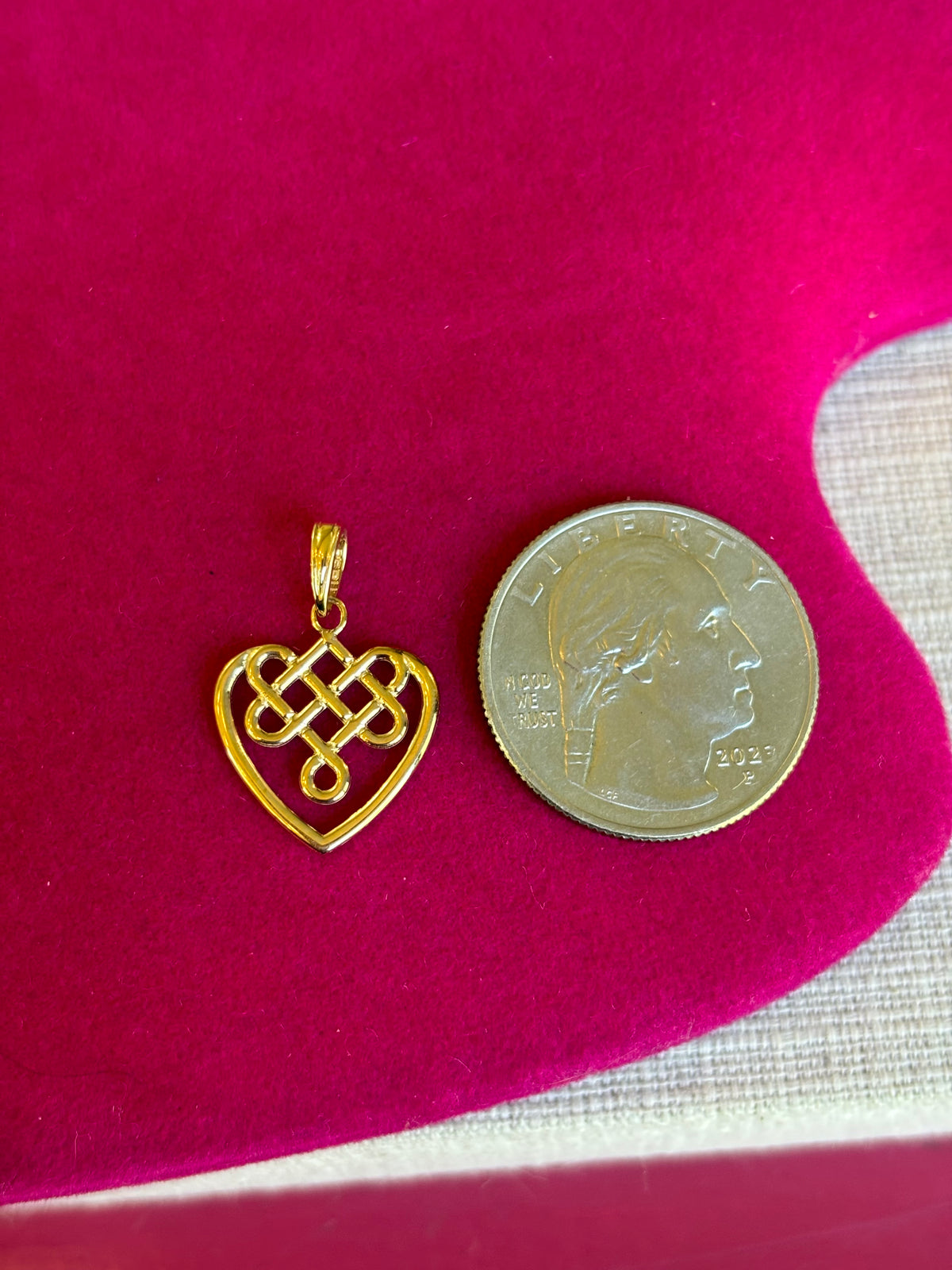 14K Small Celtic Knot Heart Love Charm
