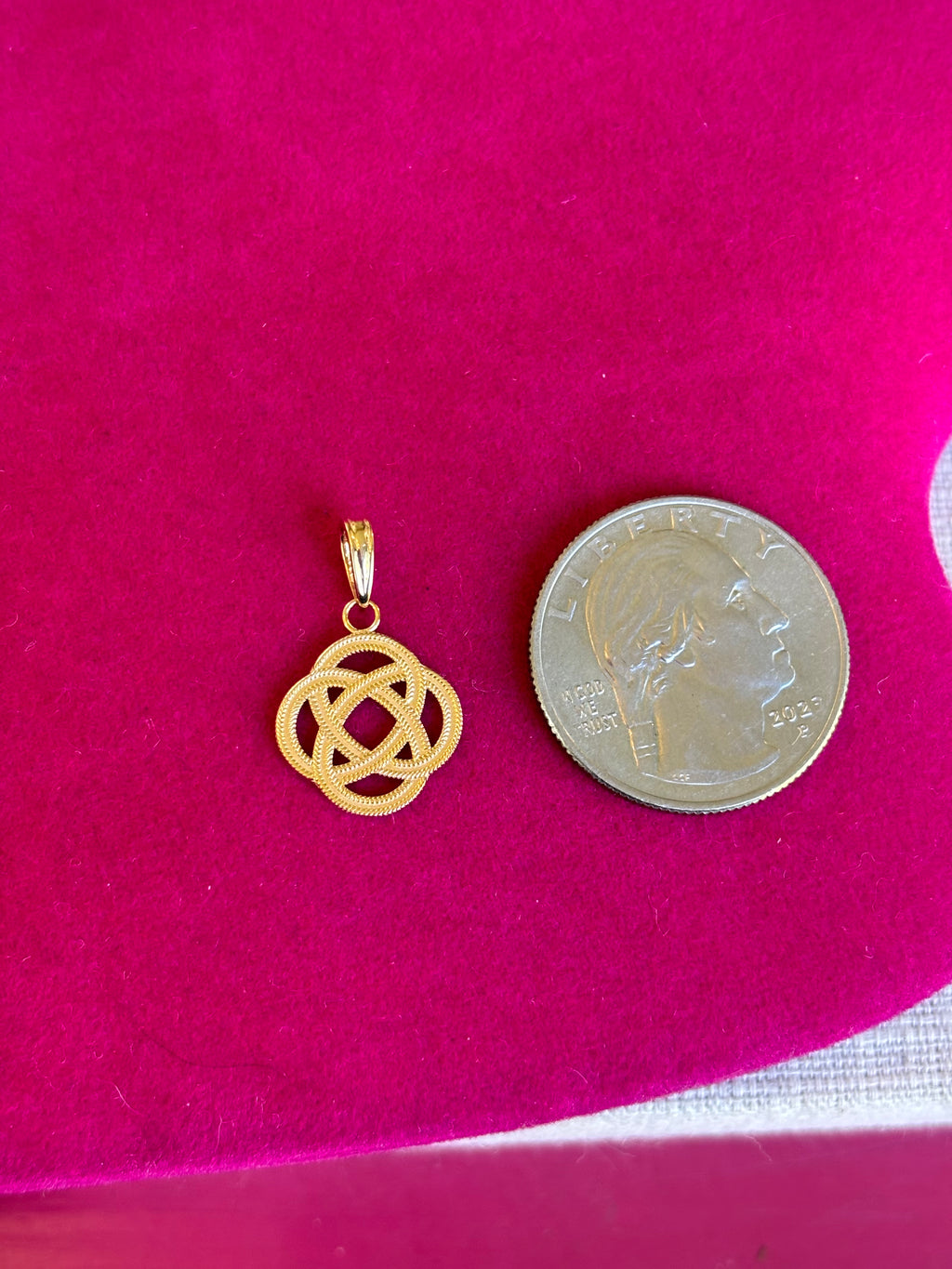 14K Small Celtic Eternity Knot Circle Charm