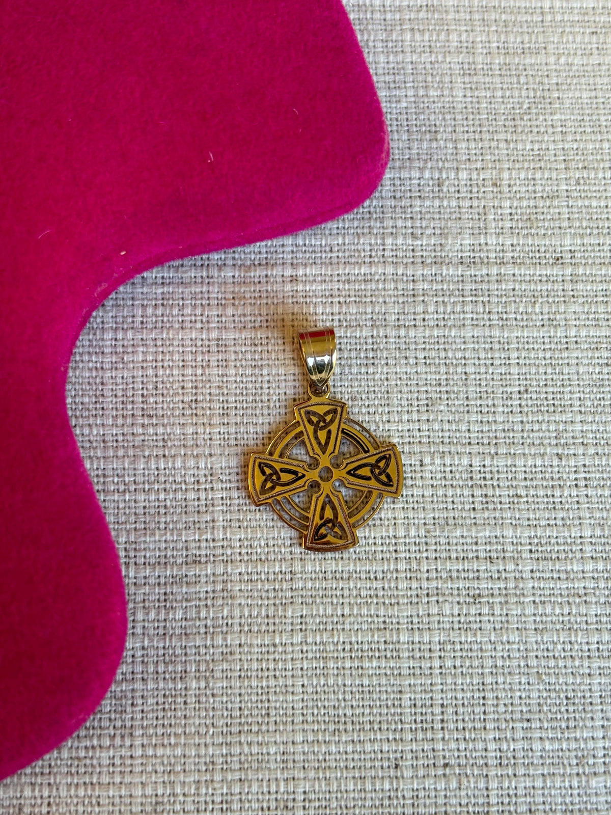 14K Celtic Cross Charm