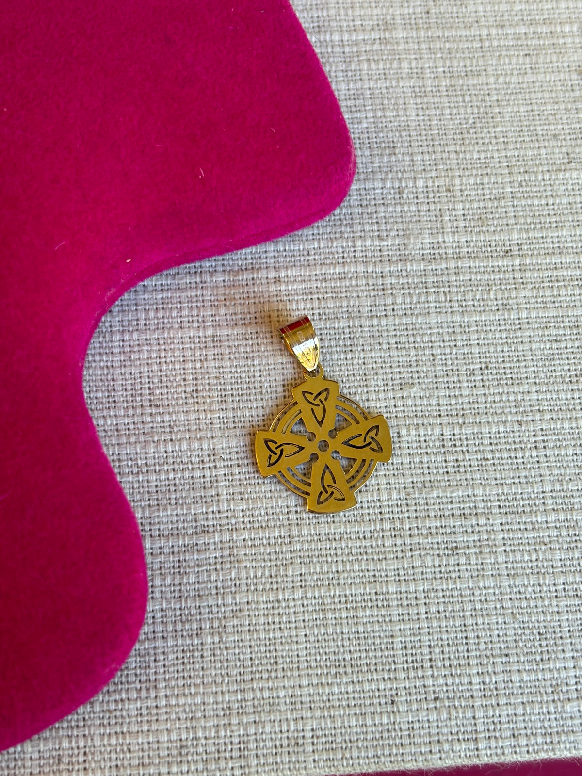 14K Celtic Cross Charm