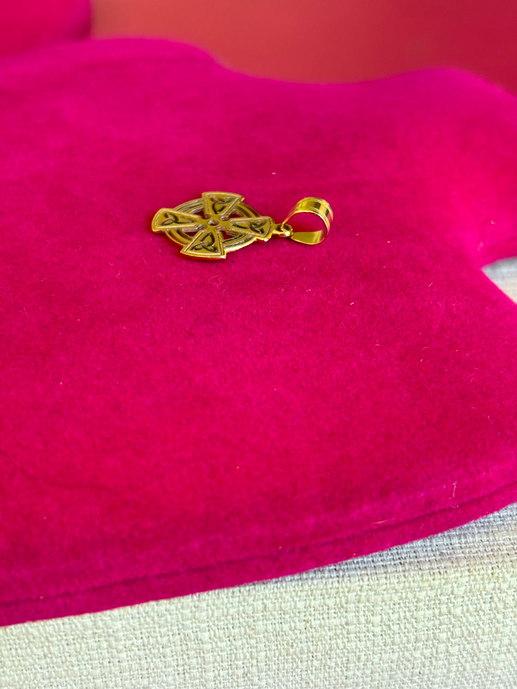 14K Celtic Cross Charm