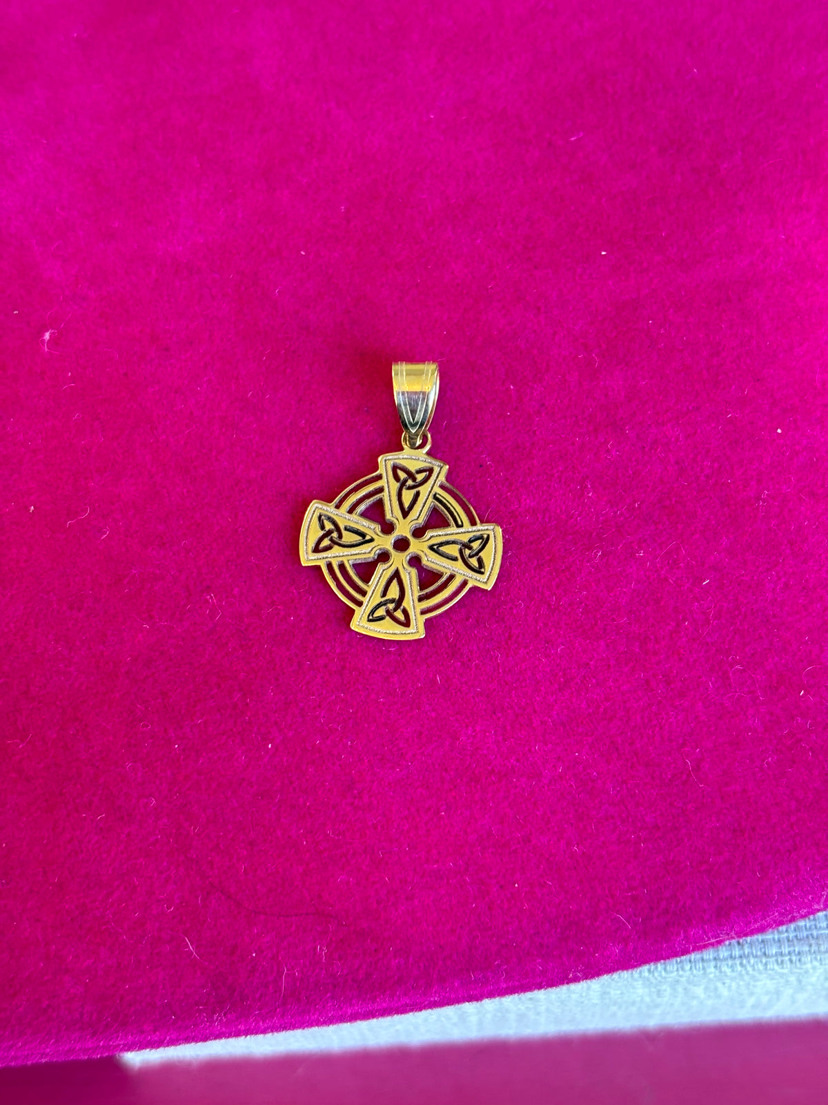 14K Celtic Cross Charm