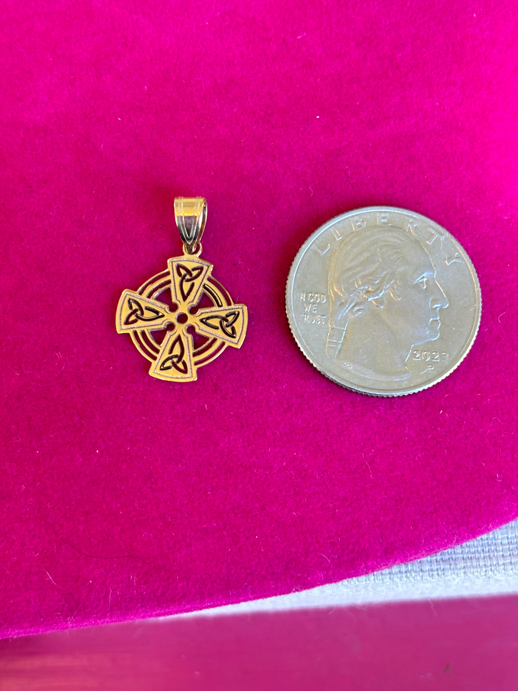 14K Celtic Cross Charm